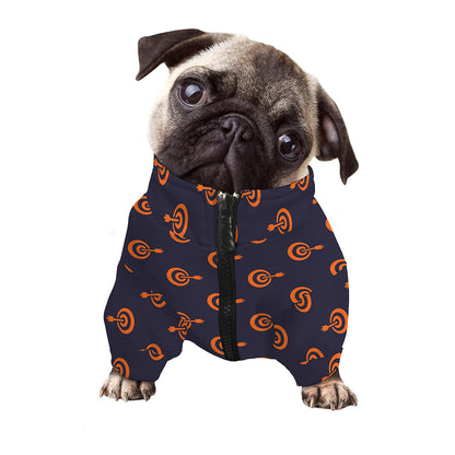 Orange Bullseye Target Pattern Print Dog Zip Up Jacket