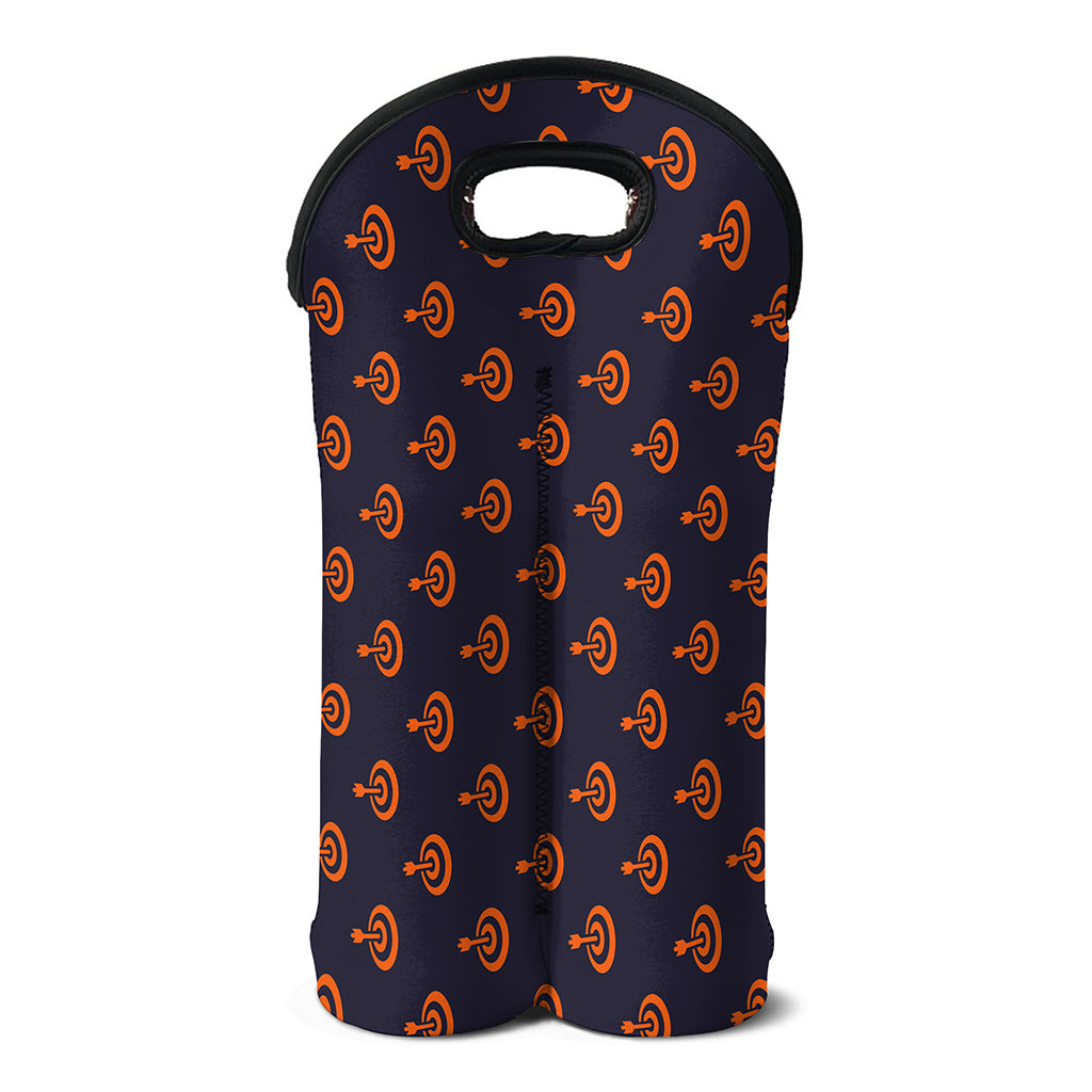 Orange Bullseye Target Pattern Print Double Neoprene Wine Tote