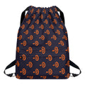Orange Bullseye Target Pattern Print Drawstring Backpack