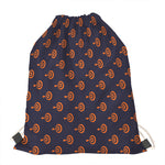 Orange Bullseye Target Pattern Print Drawstring Bag