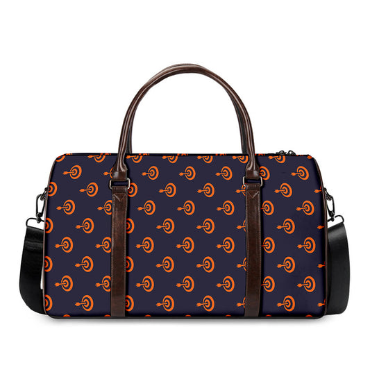 Orange Bullseye Target Pattern Print Duffle Bag