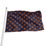 Orange Bullseye Target Pattern Print Flag