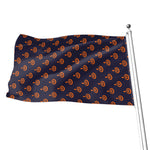 Orange Bullseye Target Pattern Print Flag