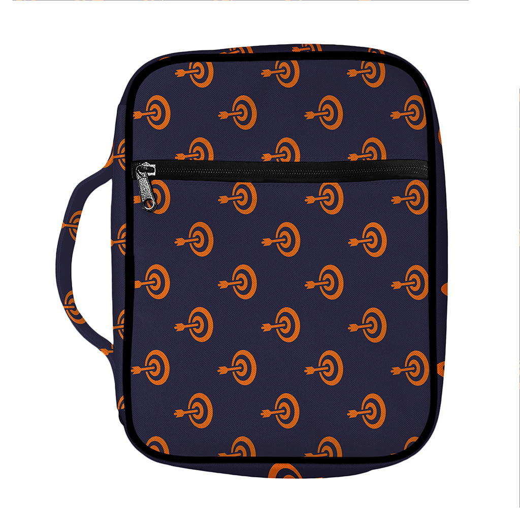 Orange Bullseye Target Pattern Print Front Pocket Bible Bag