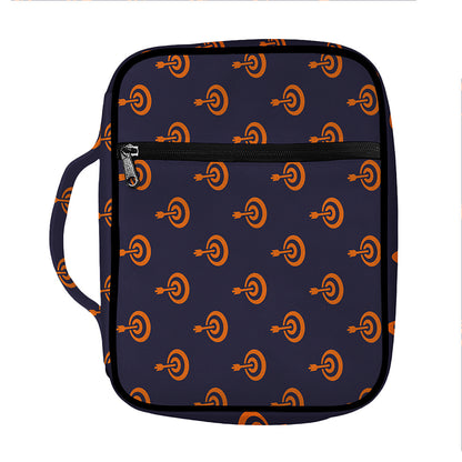 Orange Bullseye Target Pattern Print Front Pocket Bible Bag