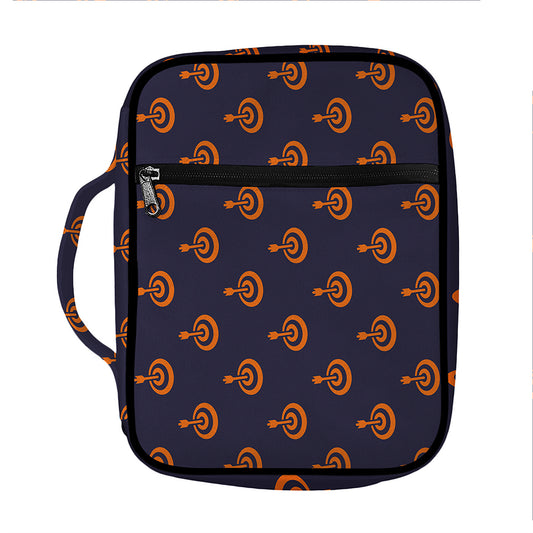 Orange Bullseye Target Pattern Print Front Pocket Bible Bag