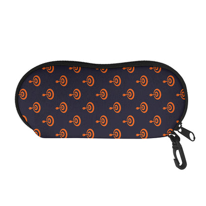 Orange Bullseye Target Pattern Print Glasses Case
