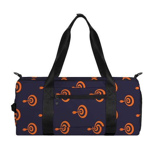 Orange Bullseye Target Pattern Print Gym Bag
