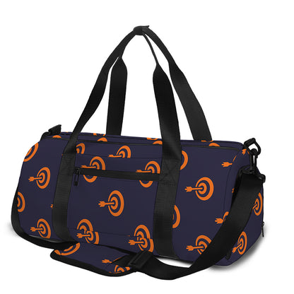 Orange Bullseye Target Pattern Print Gym Bag