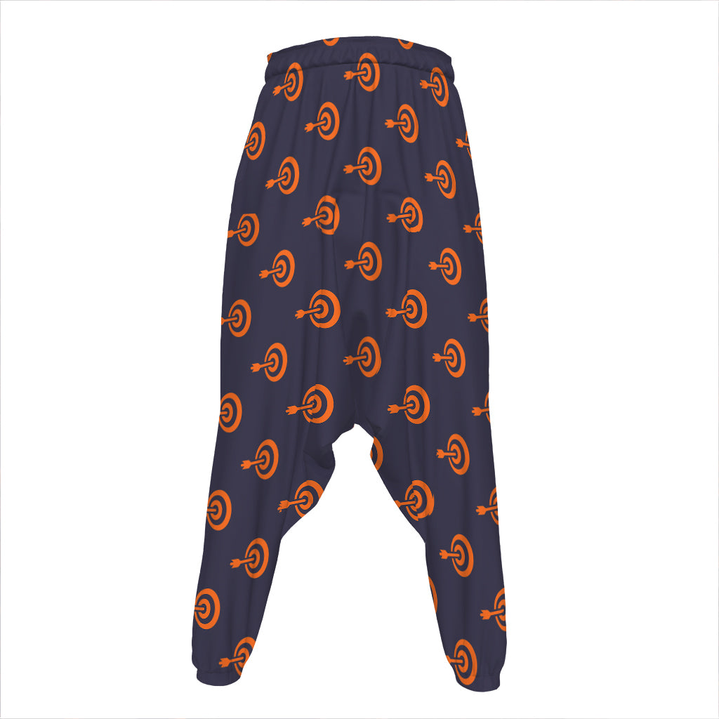 Orange Bullseye Target Pattern Print Hammer Pants