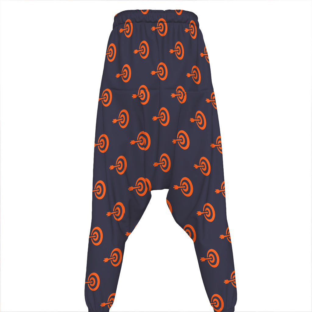 Orange Bullseye Target Pattern Print Hammer Pants