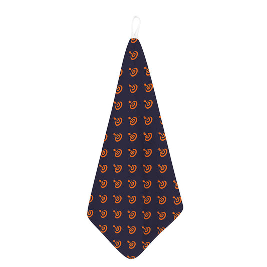 Orange Bullseye Target Pattern Print Hand Towel