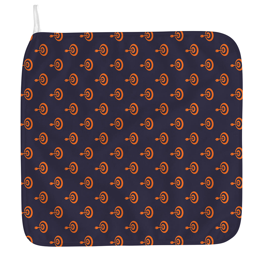 Orange Bullseye Target Pattern Print Hand Towel
