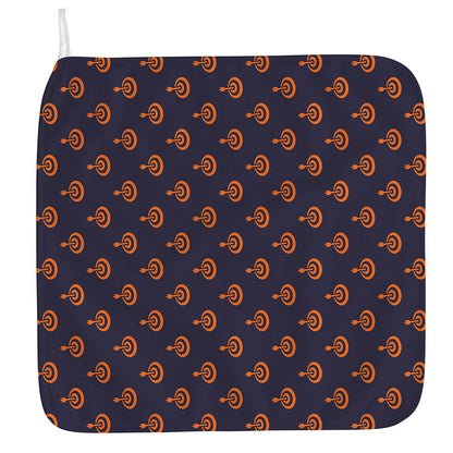 Orange Bullseye Target Pattern Print Hand Towel