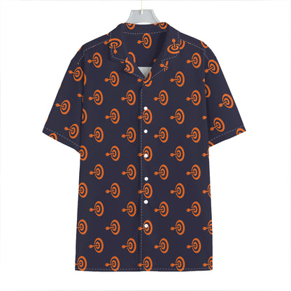 Orange Bullseye Target Pattern Print Hawaiian Shirt