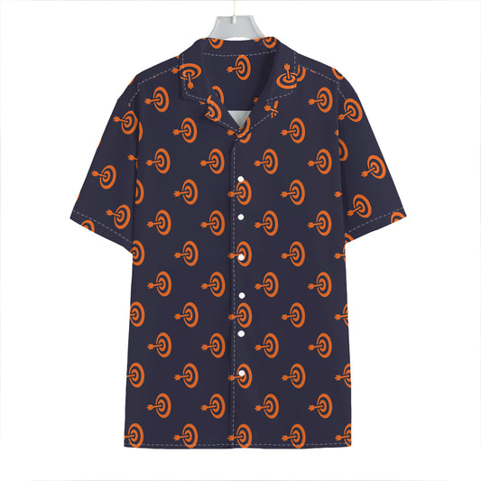 Orange Bullseye Target Pattern Print Hawaiian Shirt