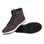 Orange Bullseye Target Pattern Print High Top Leather Sneakers