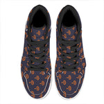 Orange Bullseye Target Pattern Print High Top Leather Sneakers