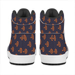 Orange Bullseye Target Pattern Print High Top Leather Sneakers