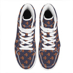 Orange Bullseye Target Pattern Print High Top Leather Sneakers
