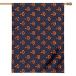 Orange Bullseye Target Pattern Print House Flag