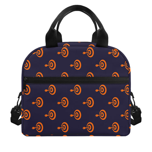 Orange Bullseye Target Pattern Print Insulated Lunch Bag