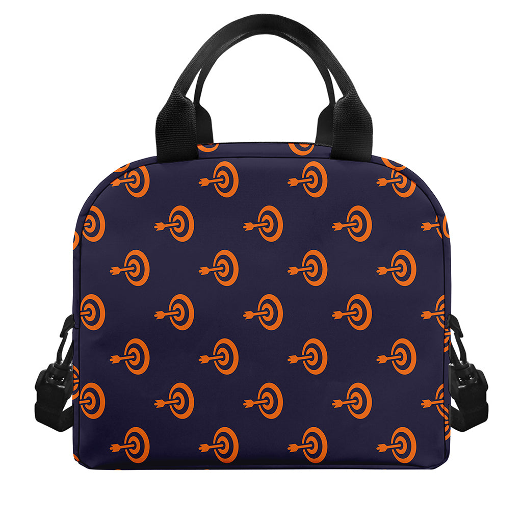 Orange Bullseye Target Pattern Print Insulated Lunch Bag