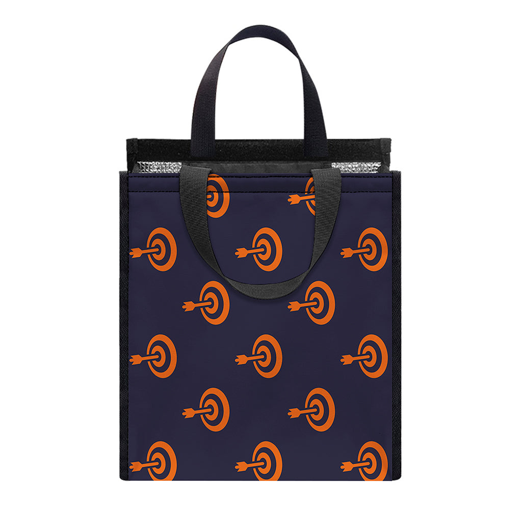 Orange Bullseye Target Pattern Print Insulated Lunch Tote