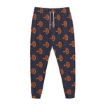 Orange Bullseye Target Pattern Print Jogger Pants