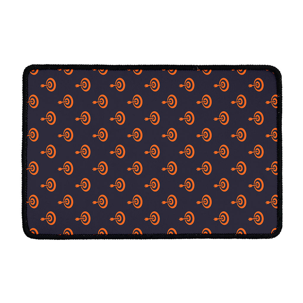 Orange Bullseye Target Pattern Print Kitchen Mat