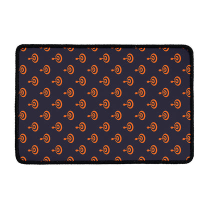Orange Bullseye Target Pattern Print Kitchen Mat