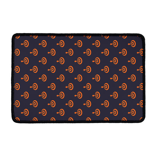 Orange Bullseye Target Pattern Print Kitchen Mat