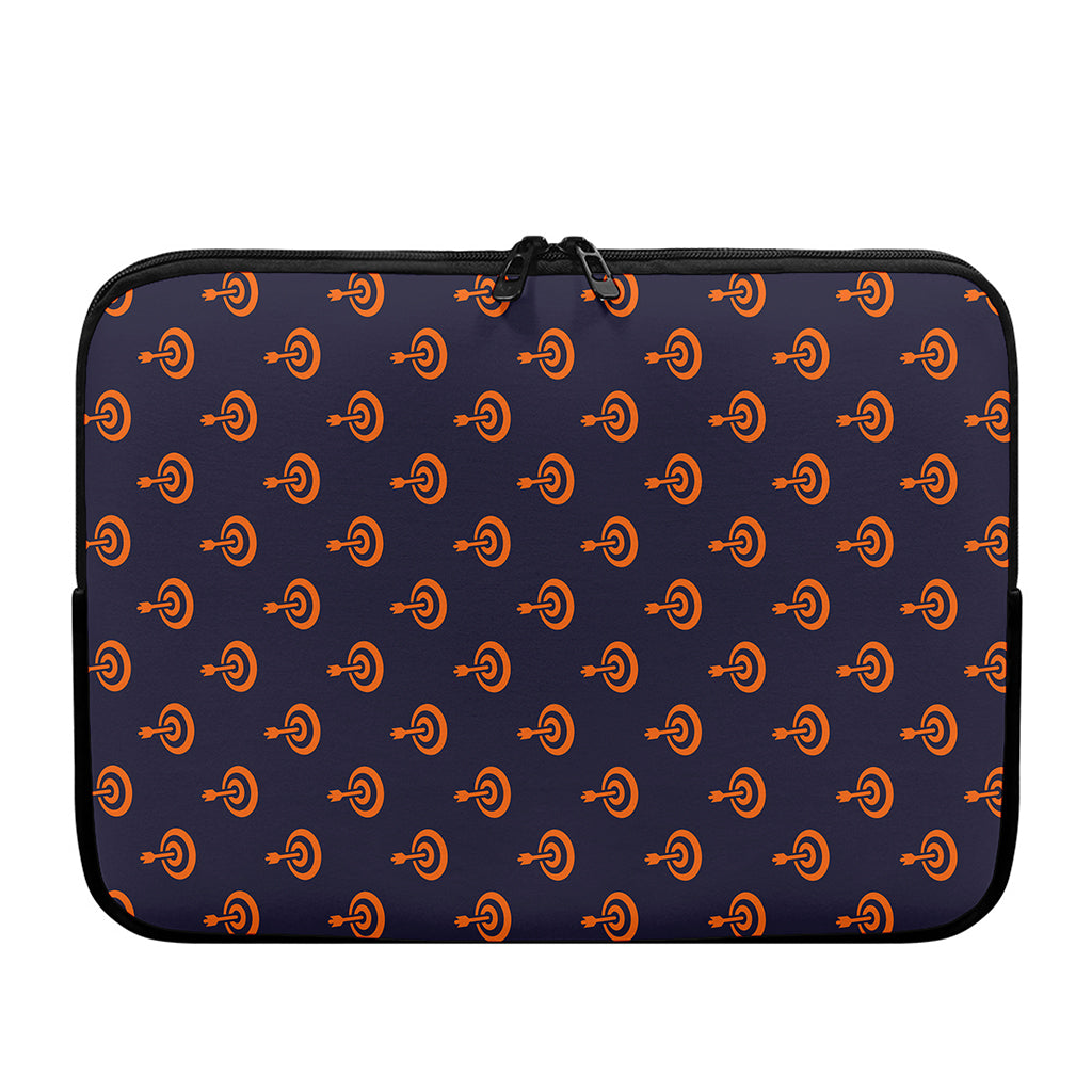 Orange Bullseye Target Pattern Print Laptop Sleeve