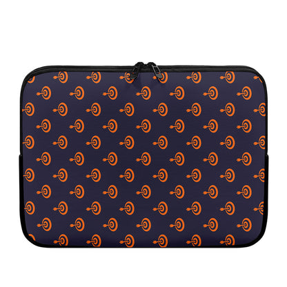 Orange Bullseye Target Pattern Print Laptop Sleeve