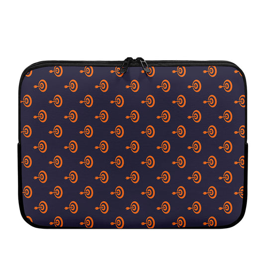 Orange Bullseye Target Pattern Print Laptop Sleeve