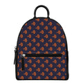 Orange Bullseye Target Pattern Print Leather Backpack
