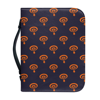 Orange Bullseye Target Pattern Print Leather Bible Cover