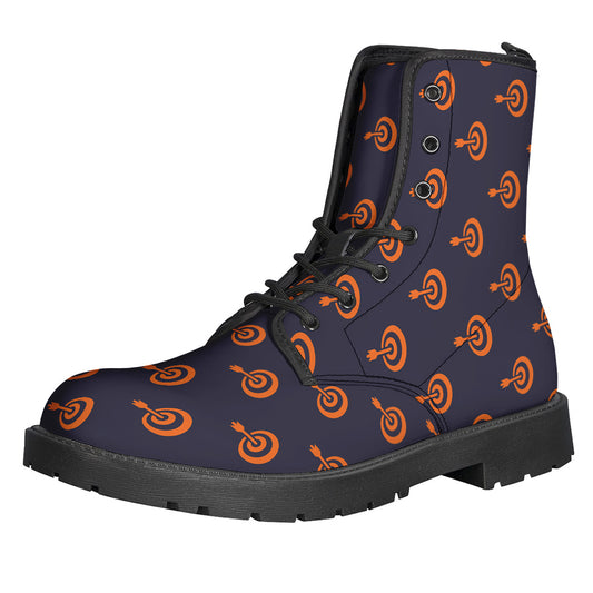 Orange Bullseye Target Pattern Print Backpack