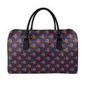 Orange Bullseye Target Pattern Print Leather Duffel Bag