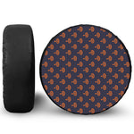 Orange Bullseye Target Pattern Print Leather Spare Tire Cover