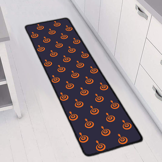 Orange Bullseye Target Pattern Print Long Kitchen Mat