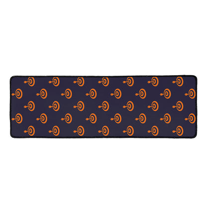 Orange Bullseye Target Pattern Print Long Kitchen Mat