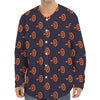 Orange Bullseye Target Pattern Print Long Sleeve Baseball Jersey