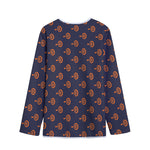 Orange Bullseye Target Pattern Print Long Sleeve Short Coat