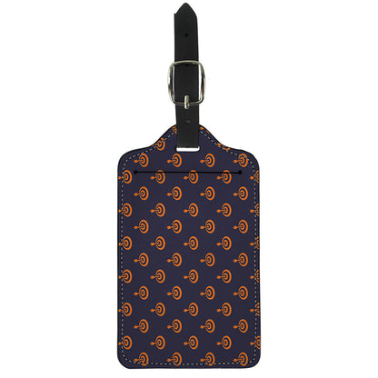 Orange Bullseye Target Pattern Print Luggage Tag