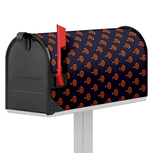 Orange Bullseye Target Pattern Print Mailbox Cover