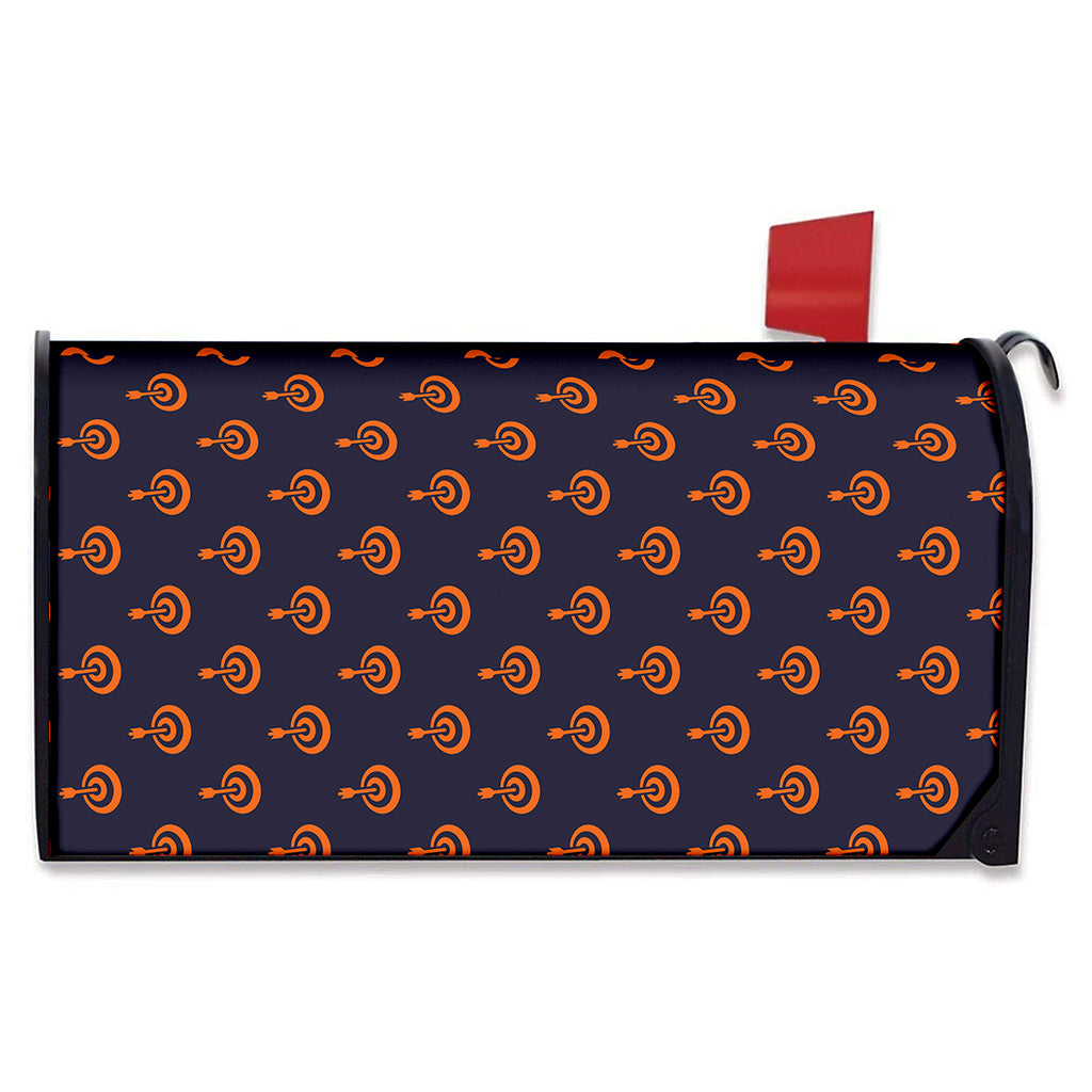 Orange Bullseye Target Pattern Print Mailbox Cover