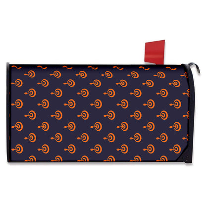 Orange Bullseye Target Pattern Print Mailbox Cover