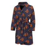 Orange Bullseye Target Pattern Print Men's Bathrobe