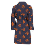 Orange Bullseye Target Pattern Print Men's Bathrobe